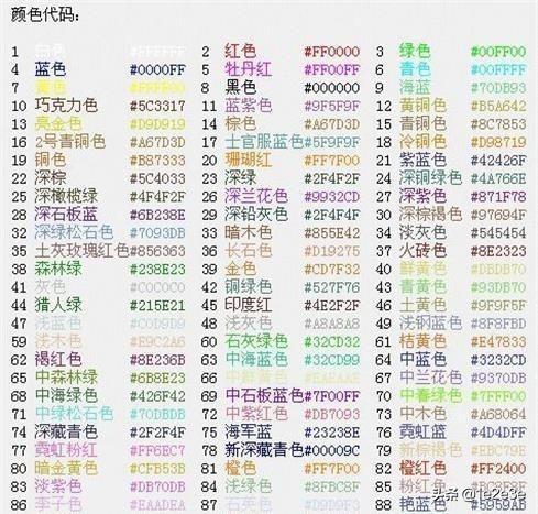 粉紅色的顏色代碼？